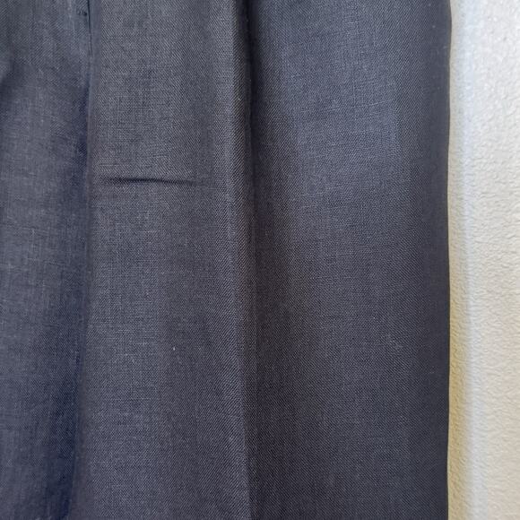 Talbots Irish Linen Dress Crop Pants Womens Size 12 Black Pleated Straight Leg - Picture 3 of 9